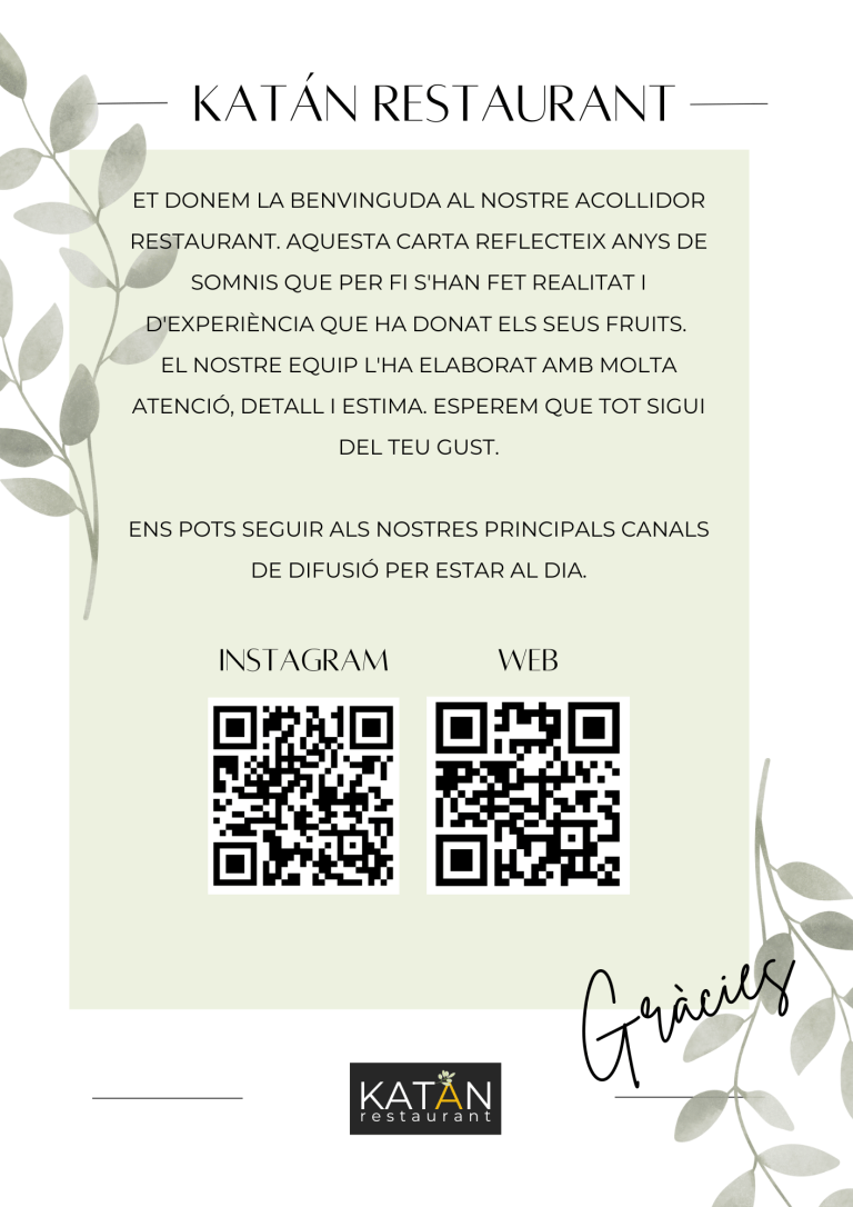 Carta Katán Restaurant al centre de Terrassa