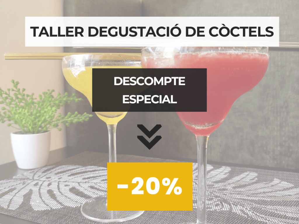 descompte especial per a grups que contracte el taller de coctels