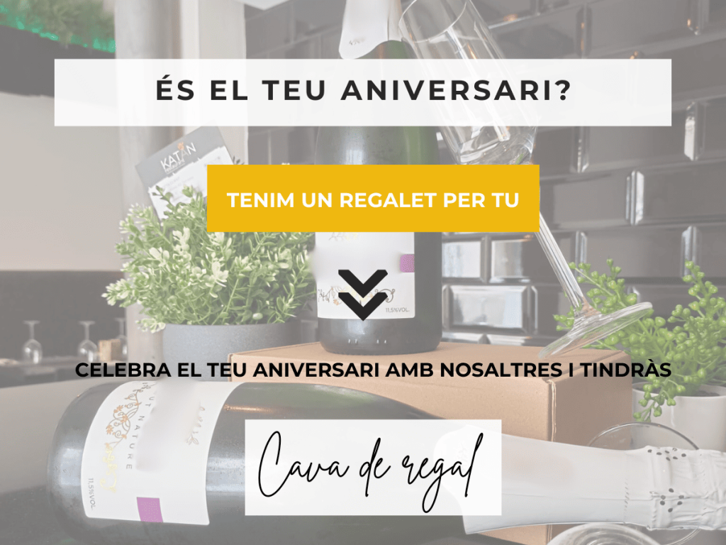 promoció cava de regal per a menus de grups d'aniversari