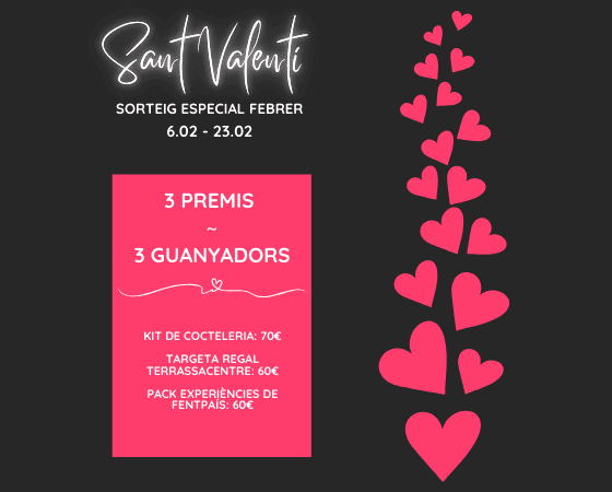 Celebrar Sant Valentí a Terrassa - Sorteig especial febrer - centre de Terrassa