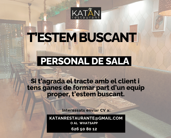 Oferta de feina hosteleria - Terrassa